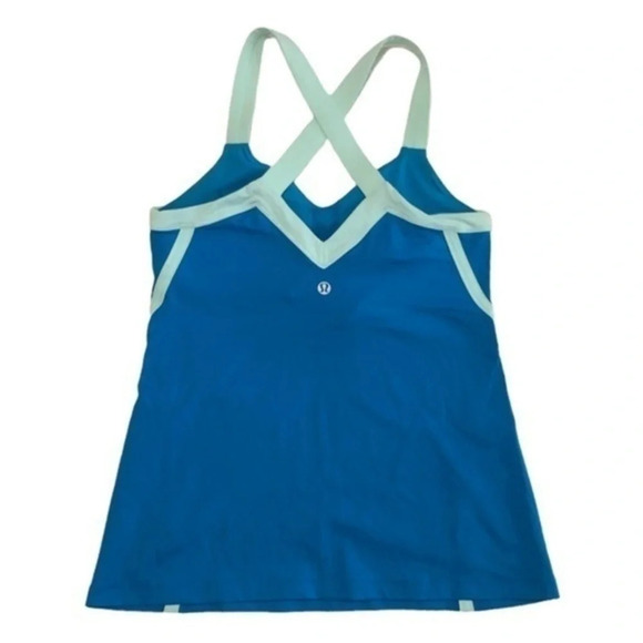 Lululemon Crisscross Back Blue Tank Top Size 6 - Picture 2 of 8